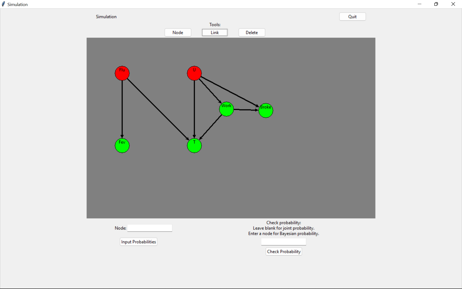 Another example network with two added nodes and four extra links